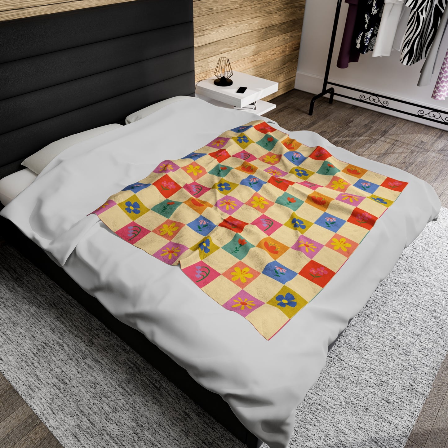 Velveteen Plush Blanket - Flower Pattern