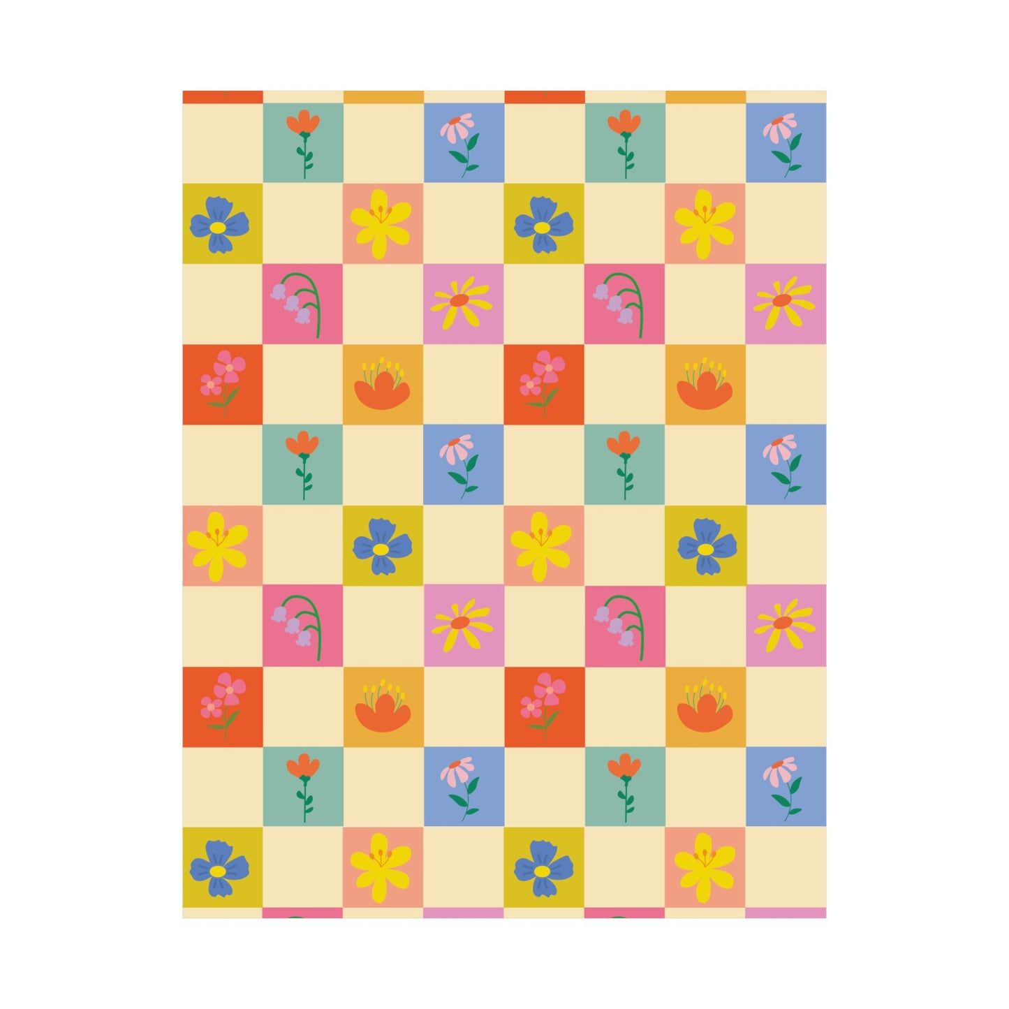 Matte Vertical Posters - Flower Pattern