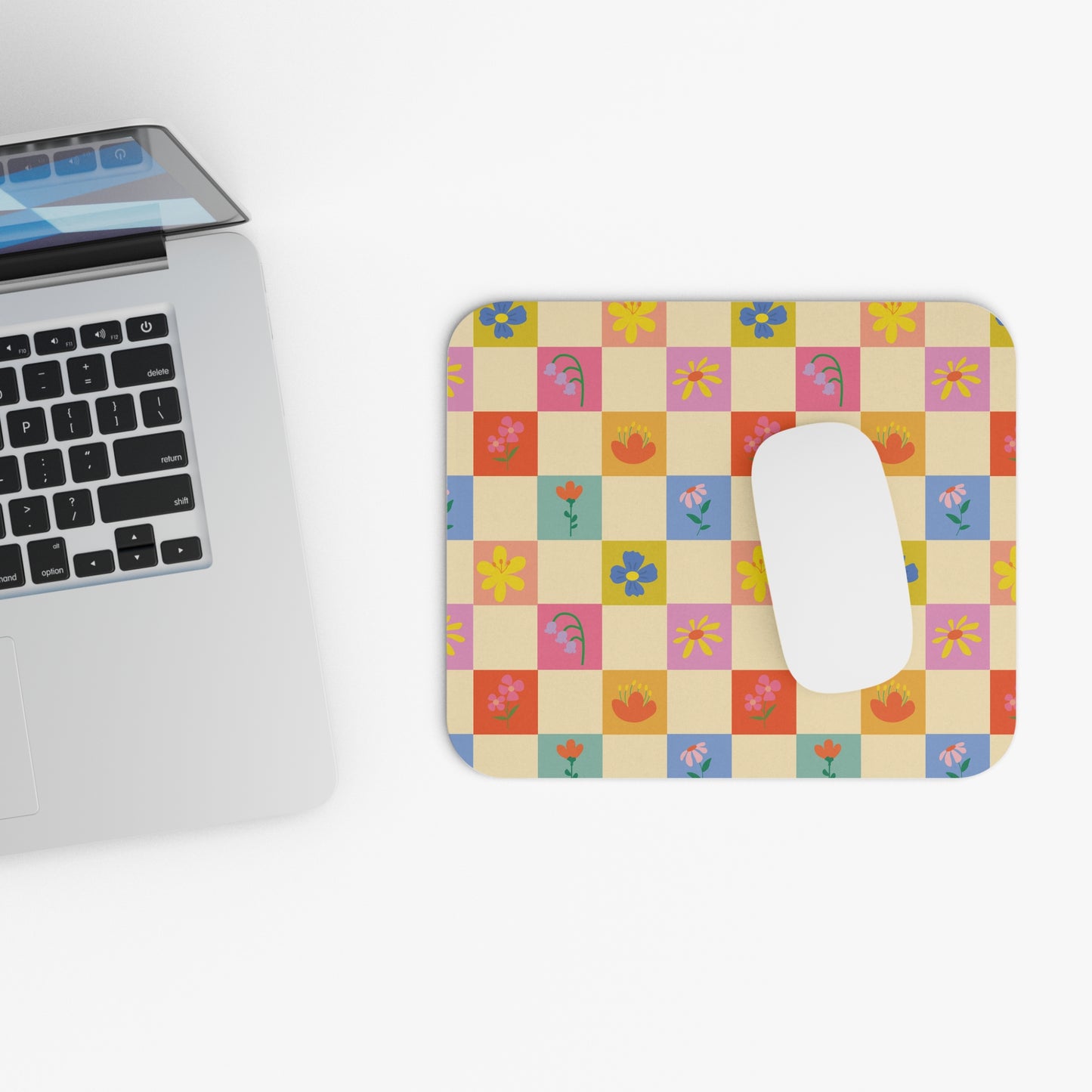 Mouse Pad (Rectangle) - Flower Pattern