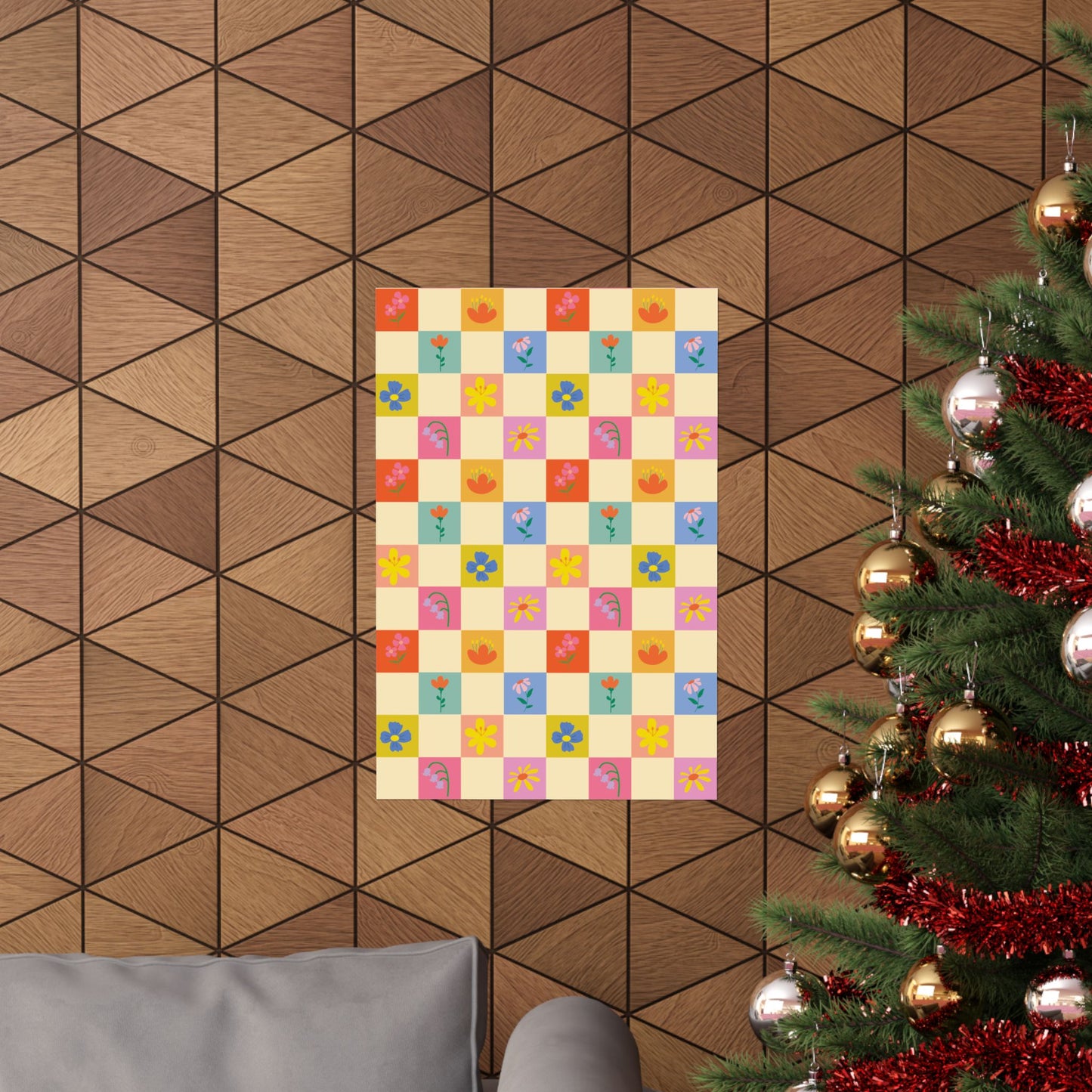 Matte Vertical Posters - Flower Pattern