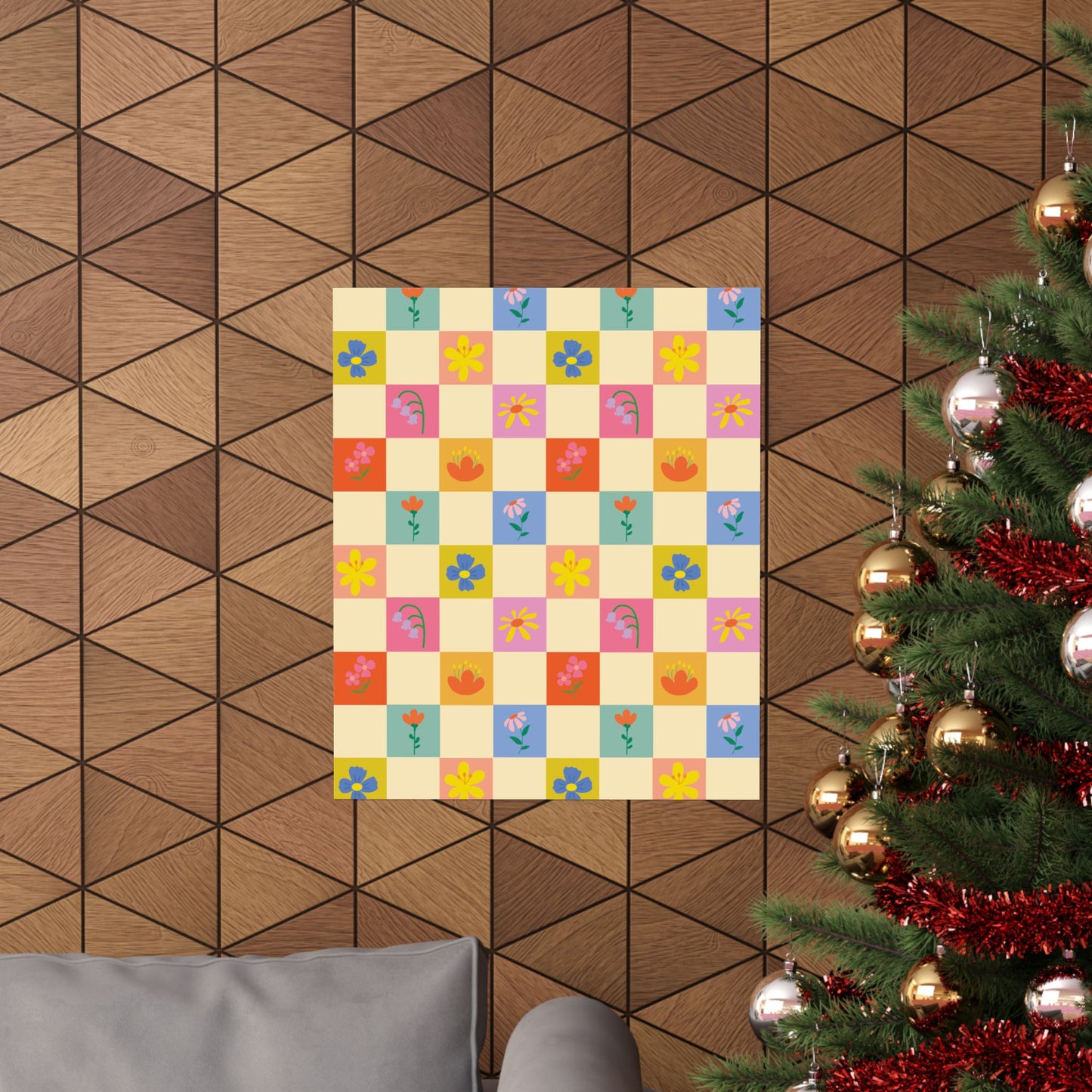 Matte Vertical Posters - Flower Pattern