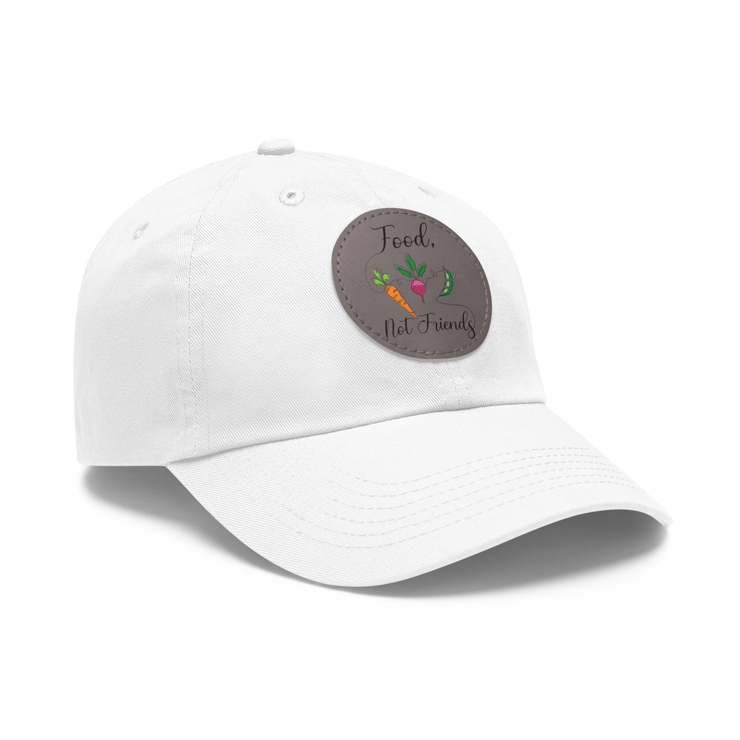 Dad Hat with Leather Patch (Round) - Vegan Design