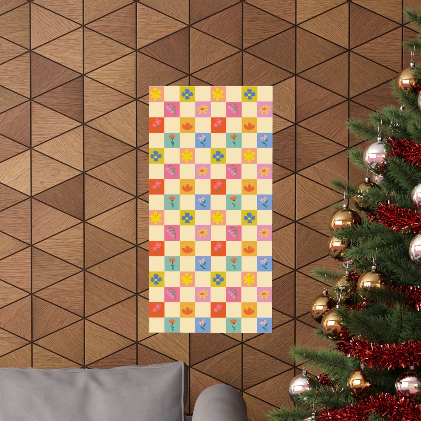 Matte Vertical Posters - Flower Pattern