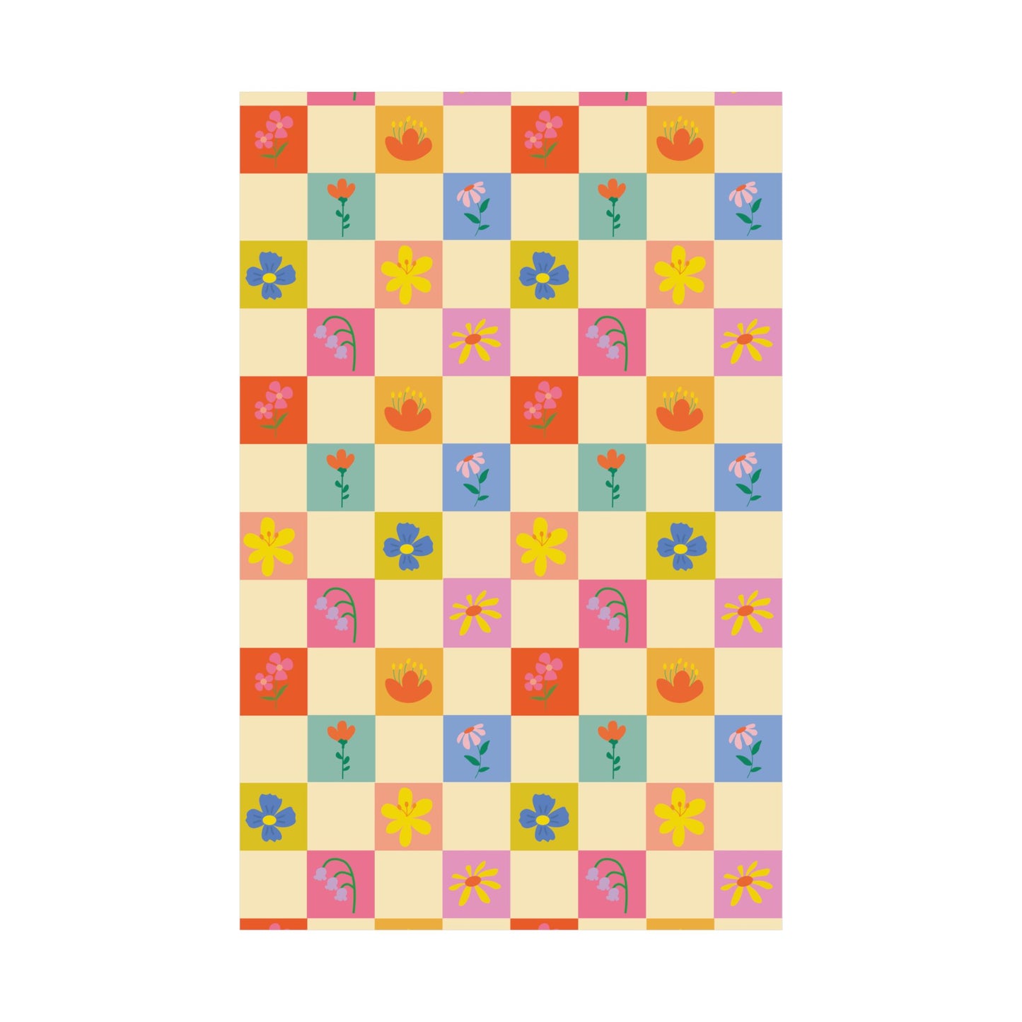 Matte Vertical Posters - Flower Pattern