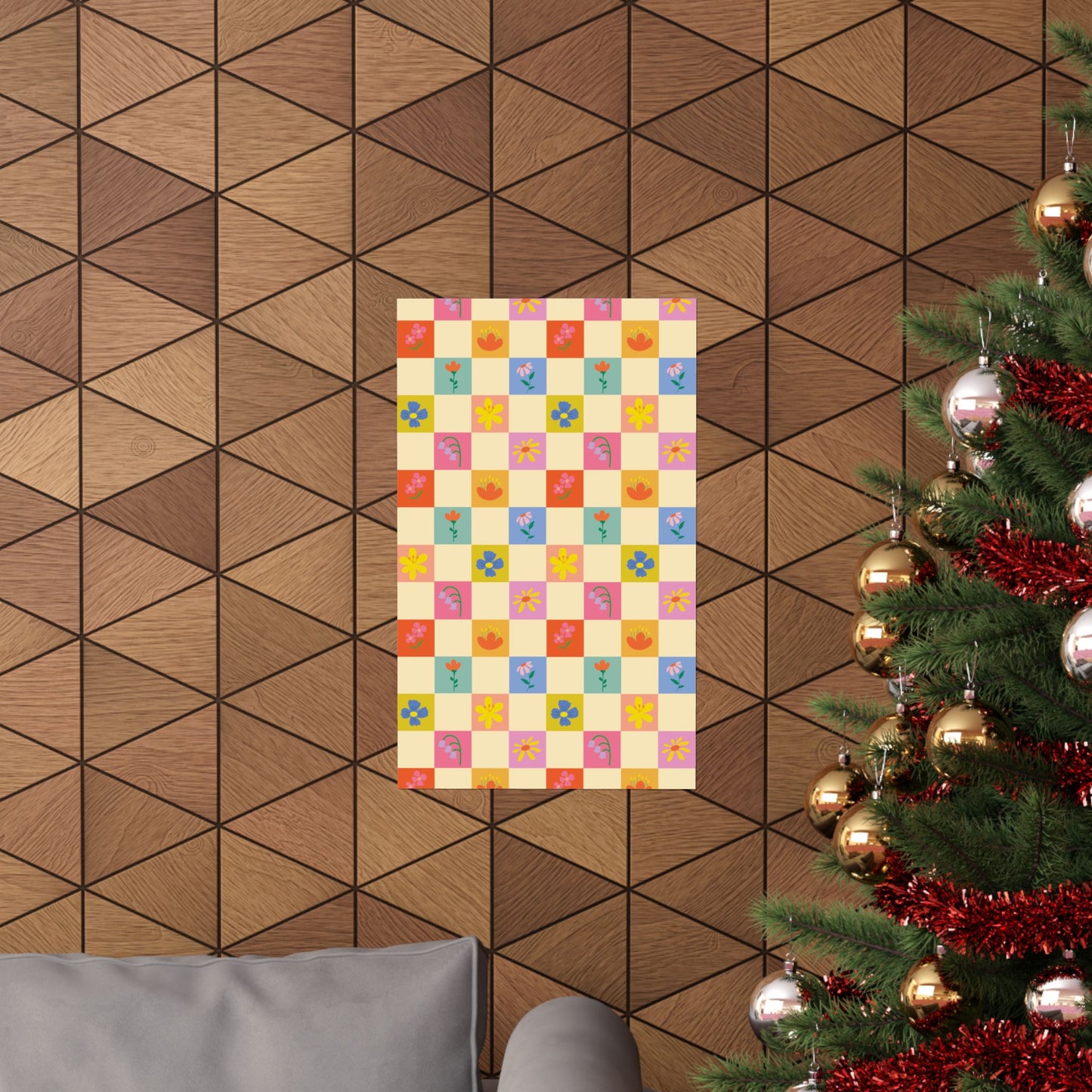 Matte Vertical Posters - Flower Pattern