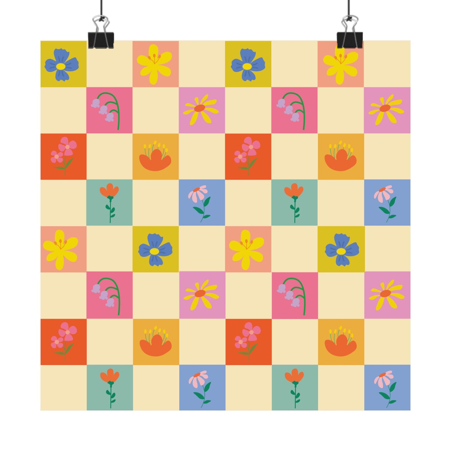 Matte Vertical Posters - Flower Pattern