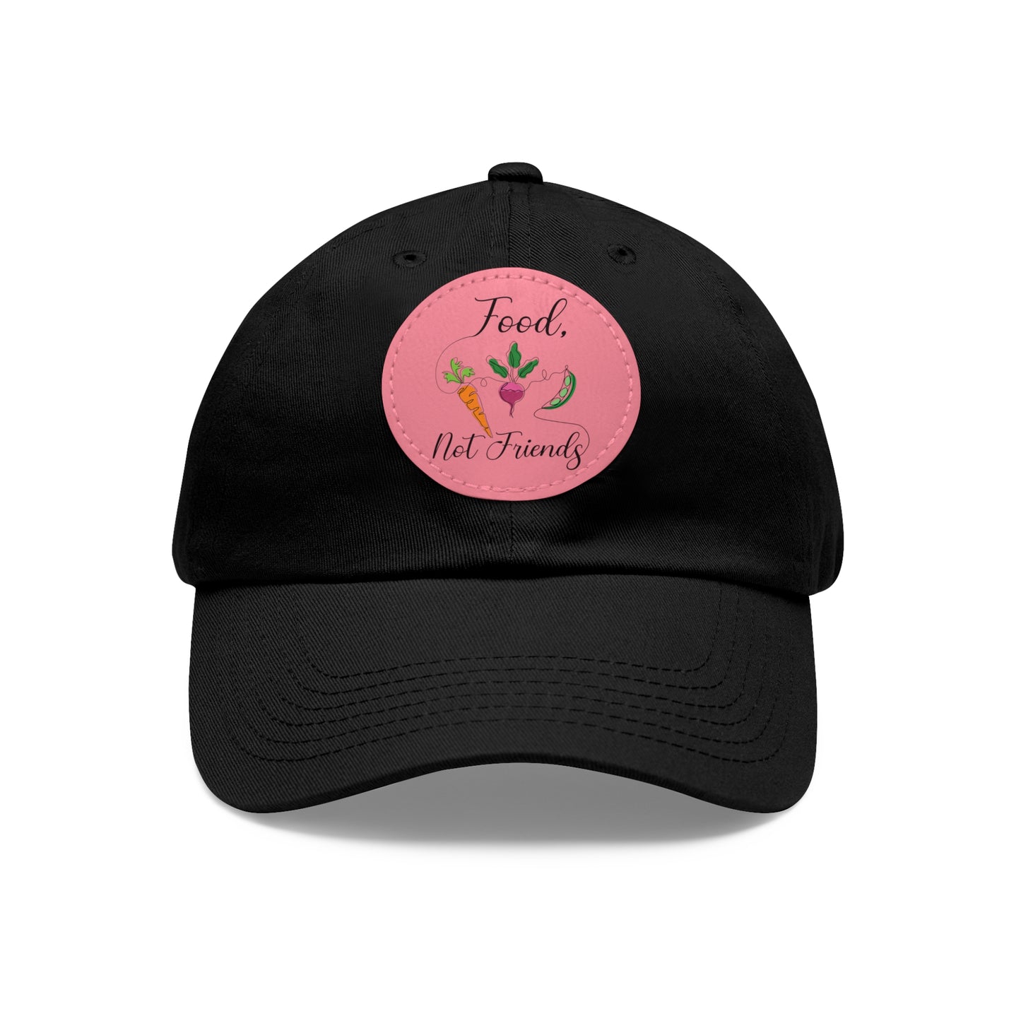 Dad Hat with Leather Patch (Round) - Vegan Design