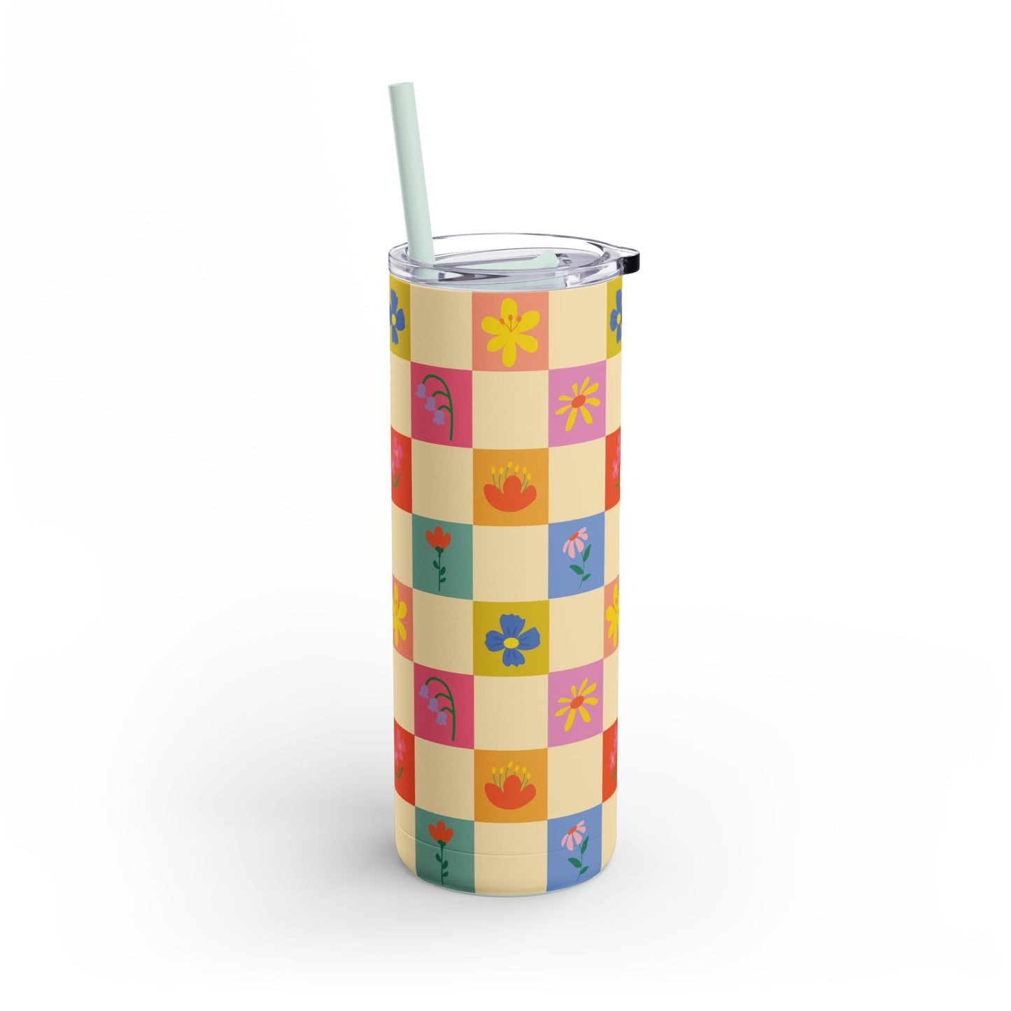 Maars Maker Skinny Matte Tumbler, 20oz - Flower Pattern