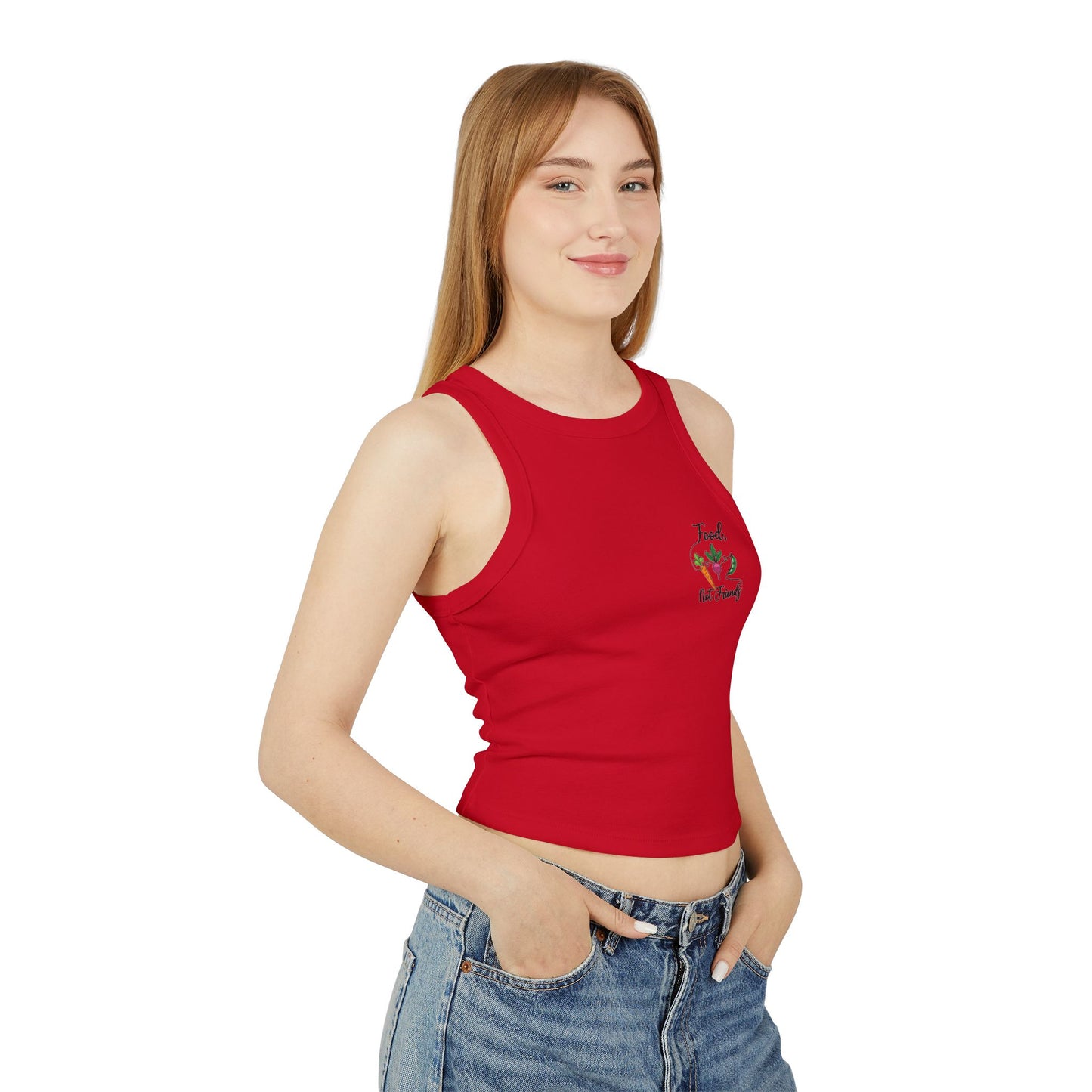Women's Micro Rib Racer Tank Top - Vegan Design