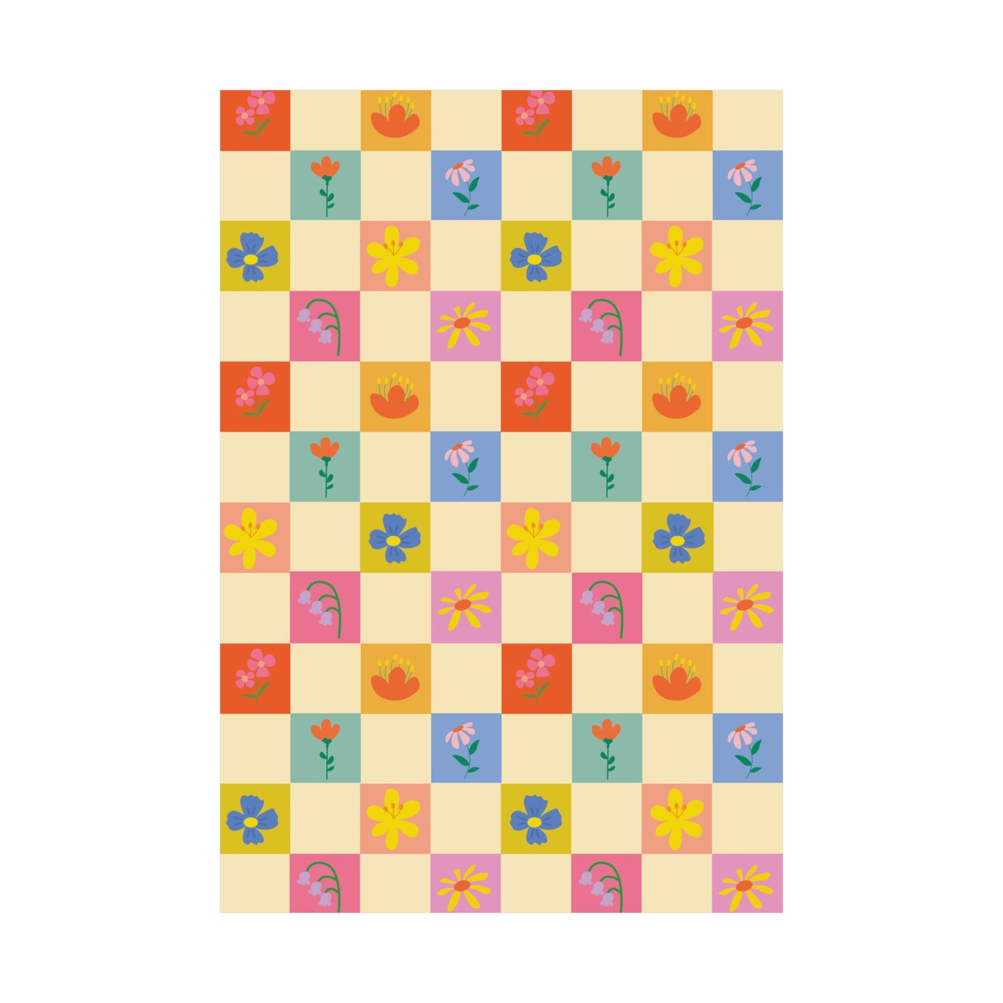 Matte Vertical Posters - Flower Pattern