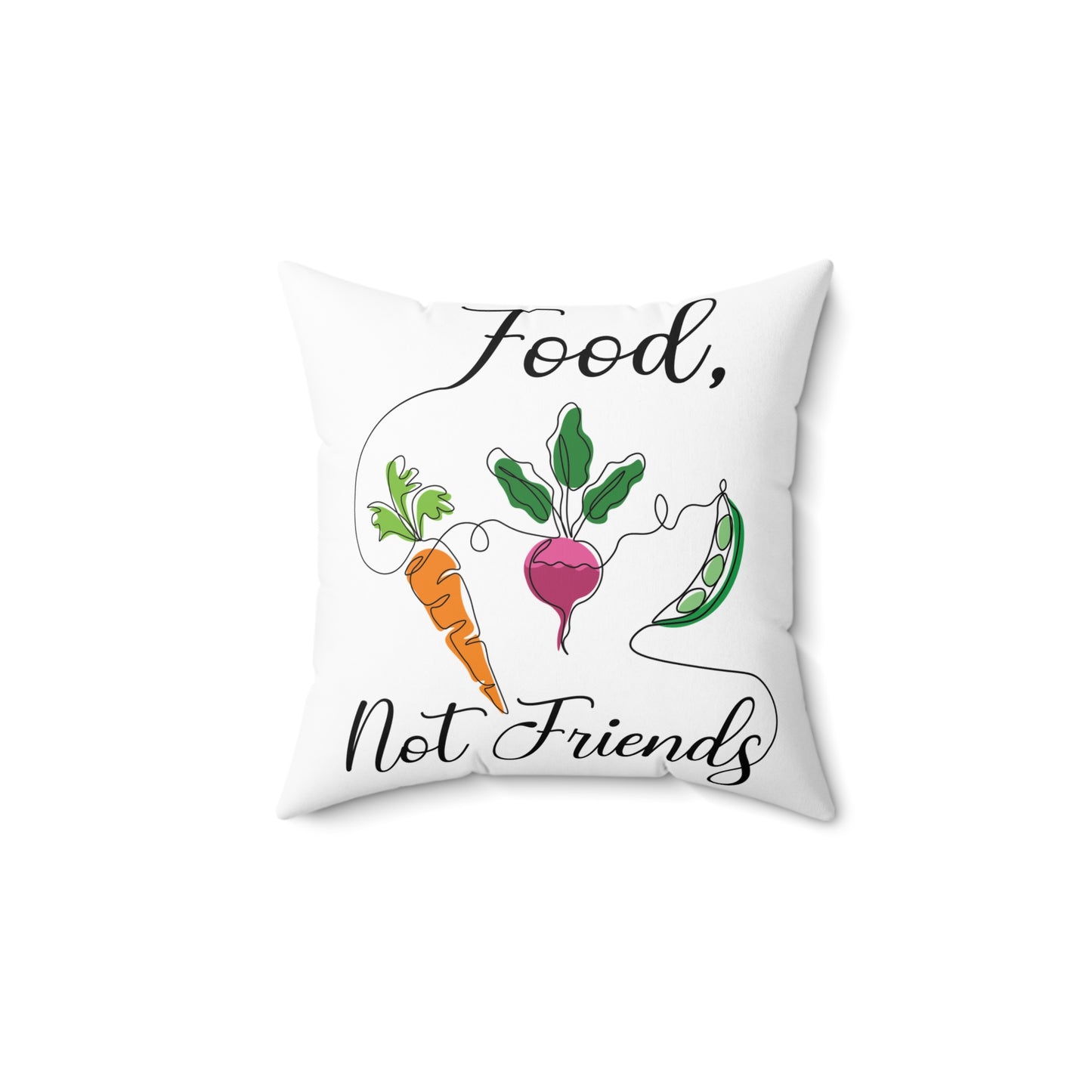 Spun Polyester Square Pillow - Vegan Design