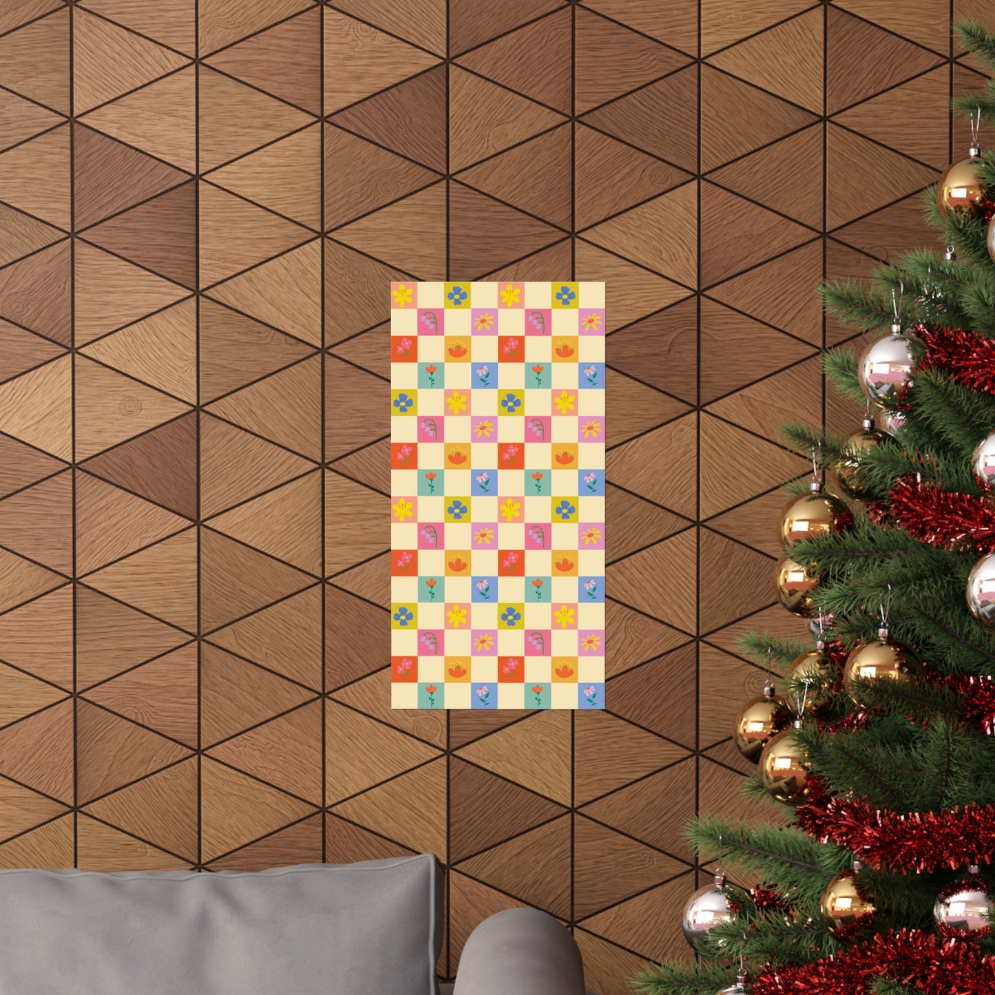 Matte Vertical Posters - Flower Pattern