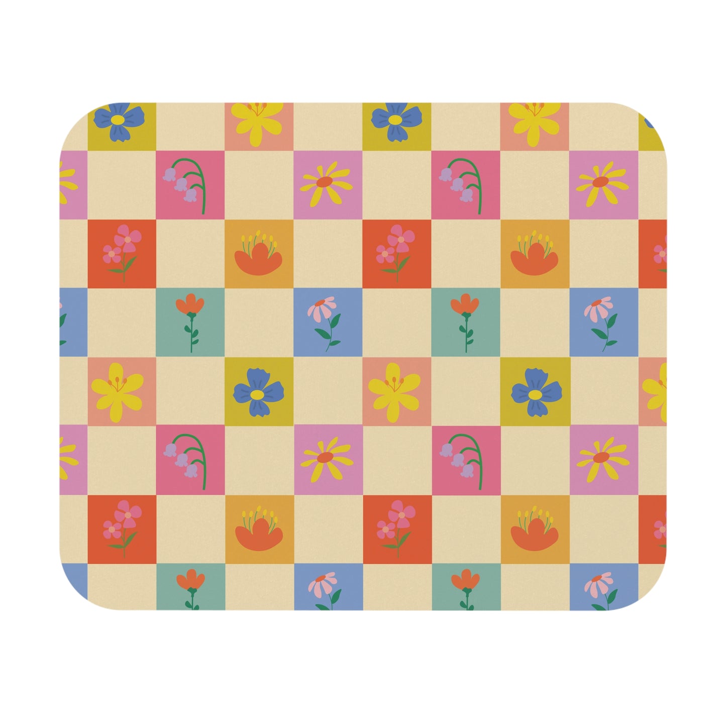 Mouse Pad (Rectangle) - Flower Pattern