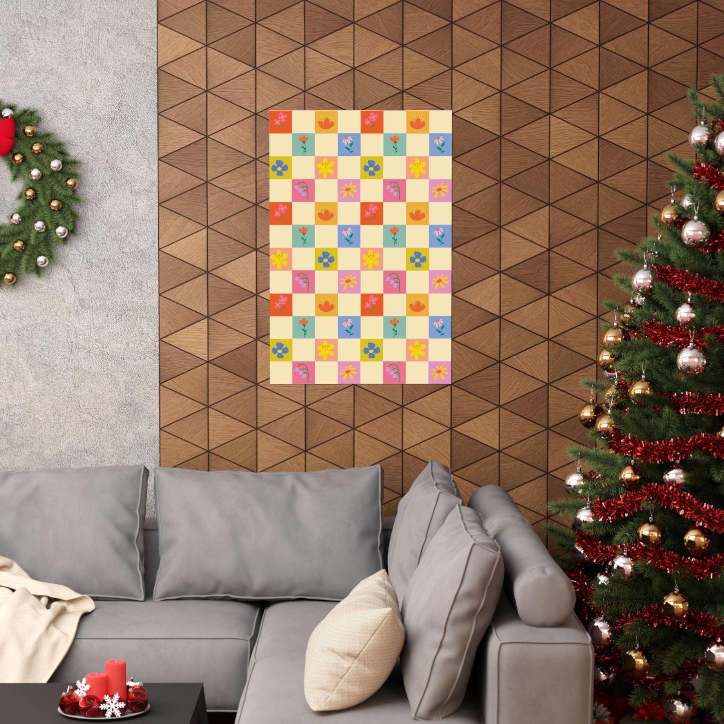 Matte Vertical Posters - Flower Pattern