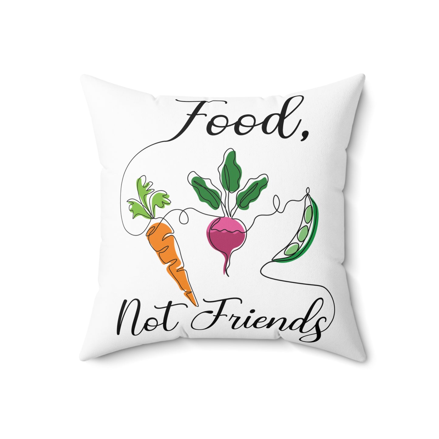 Spun Polyester Square Pillow - Vegan Design
