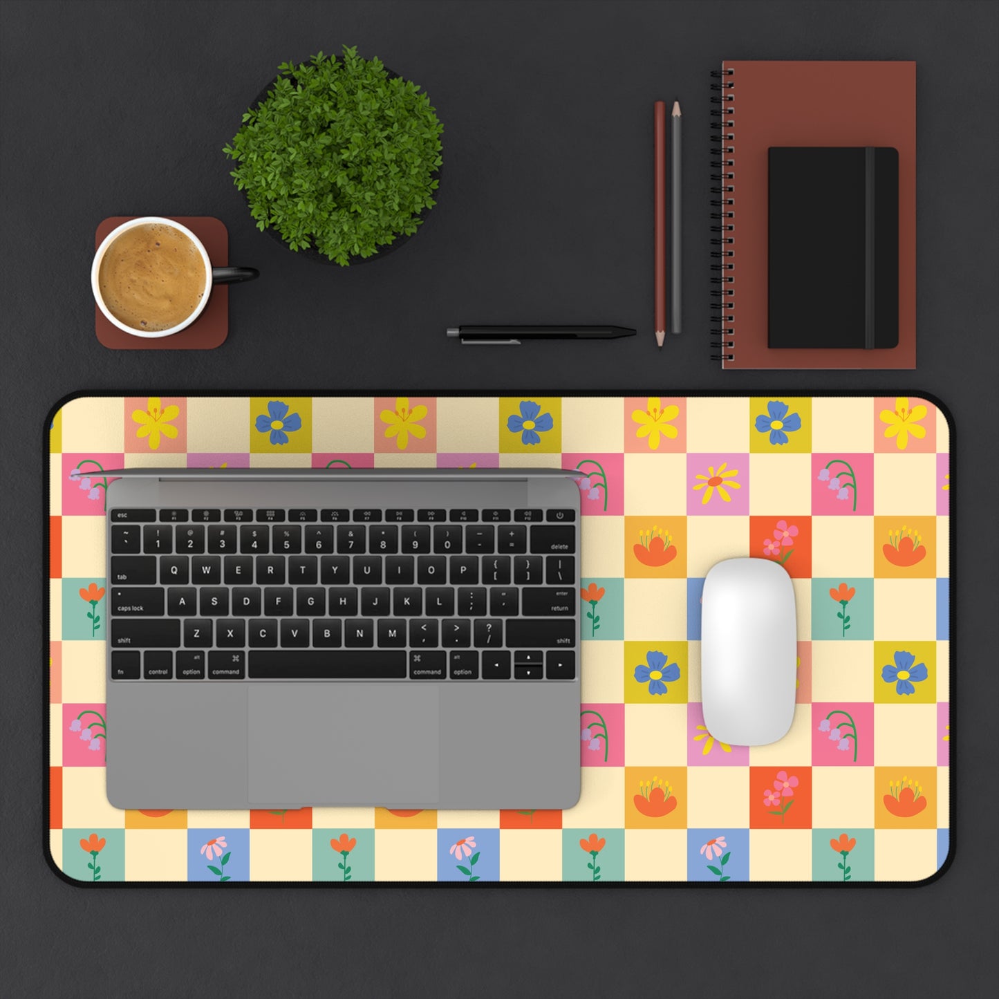 Desk Mat - Flower Pattern