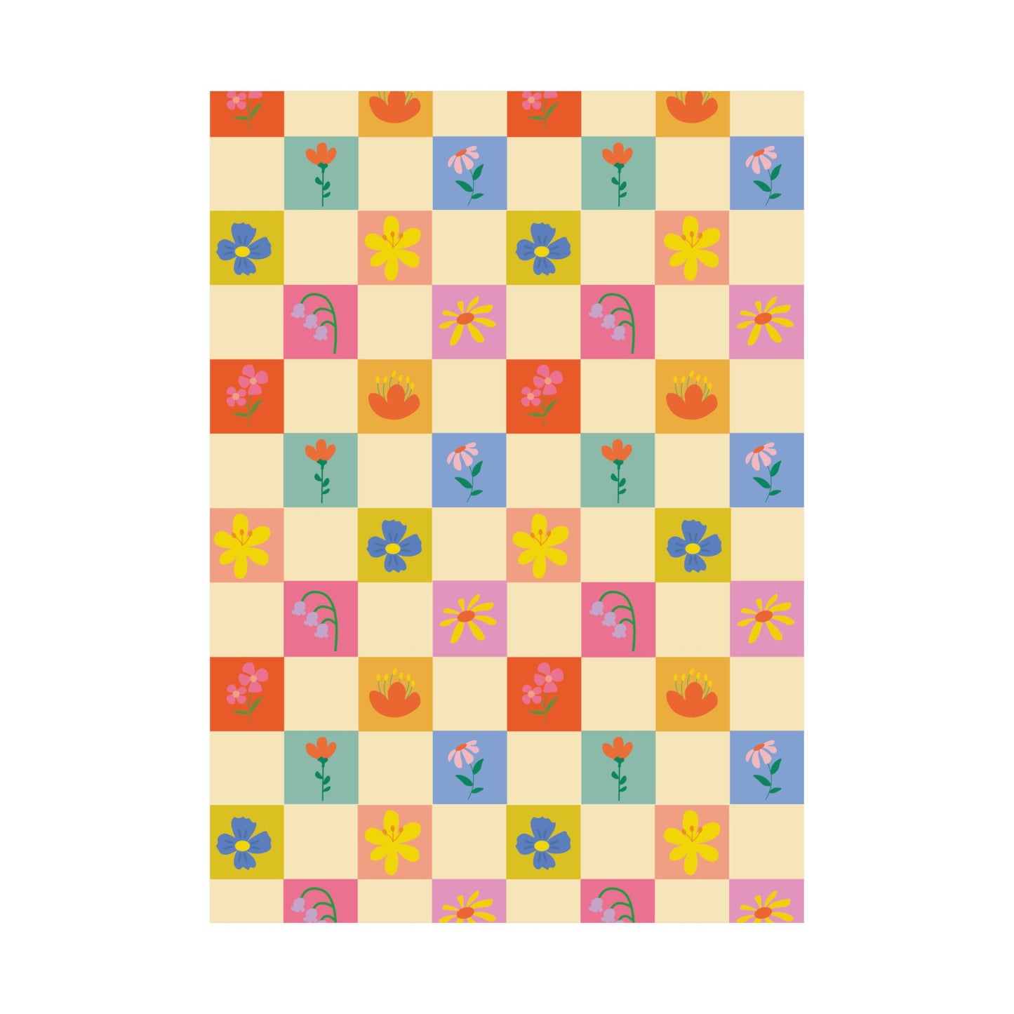 Matte Vertical Posters - Flower Pattern