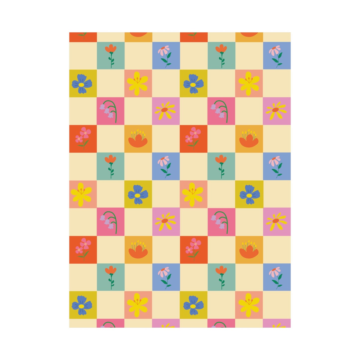 Matte Vertical Posters - Flower Pattern