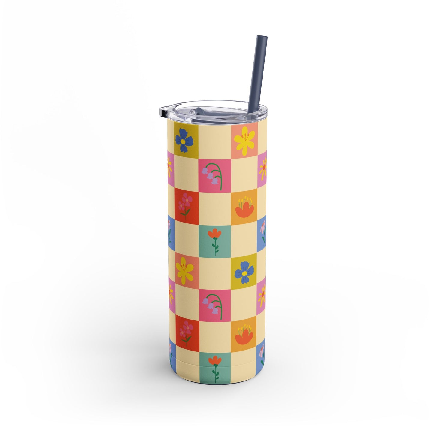 Maars Maker Skinny Matte Tumbler, 20oz - Flower Pattern