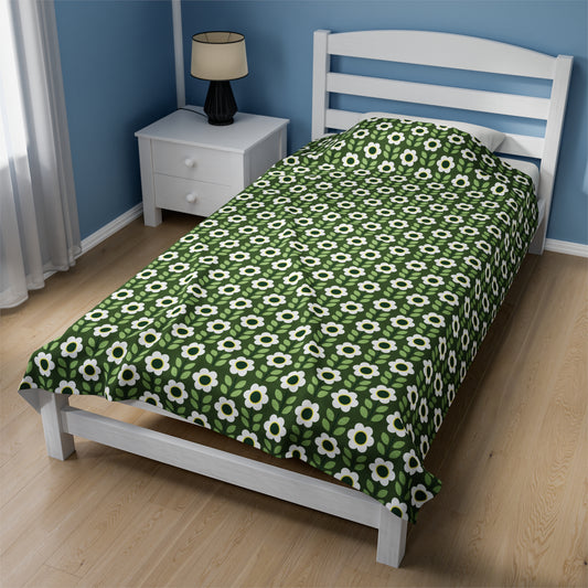 Velveteen Plush Blanket - Daisy Maze