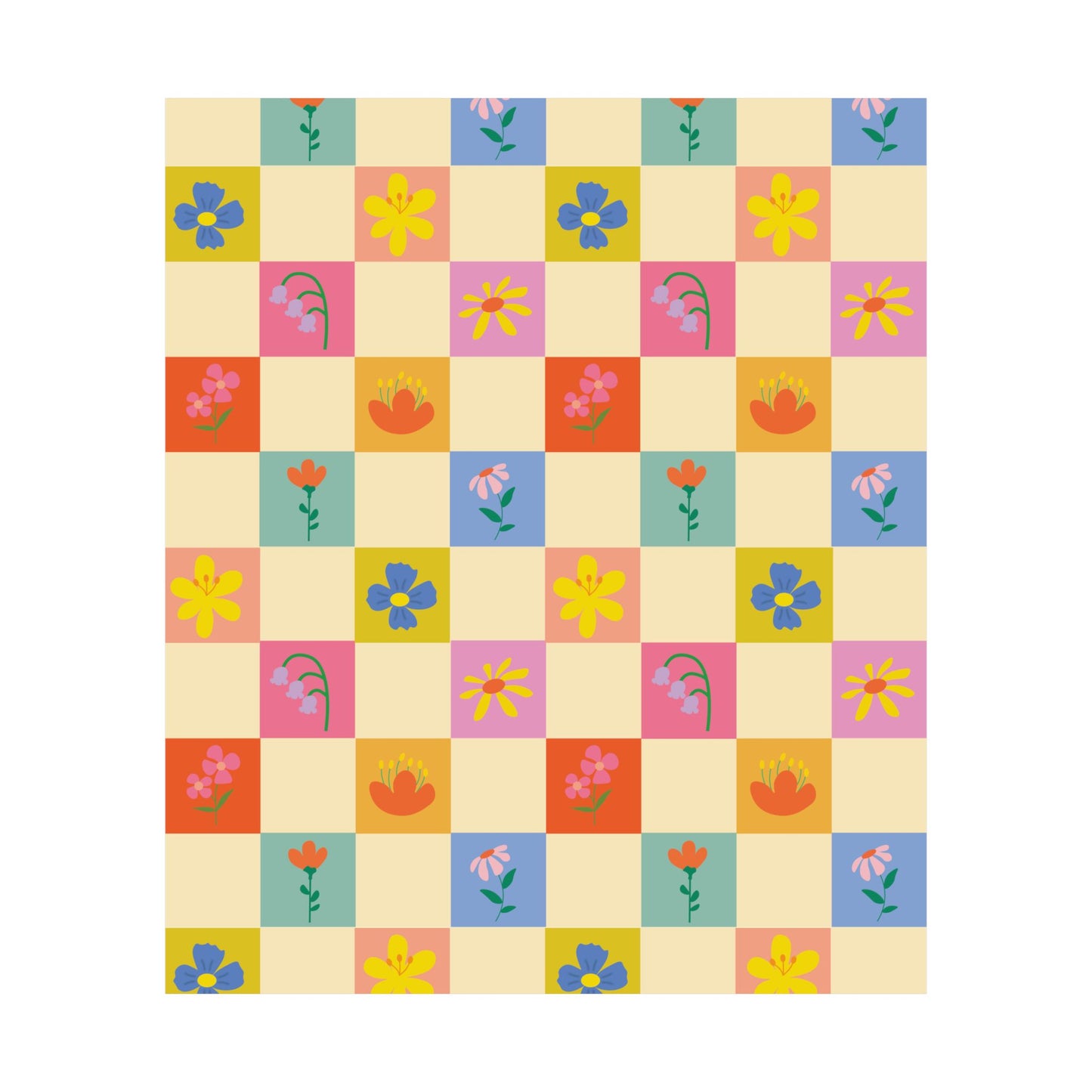 Matte Vertical Posters - Flower Pattern