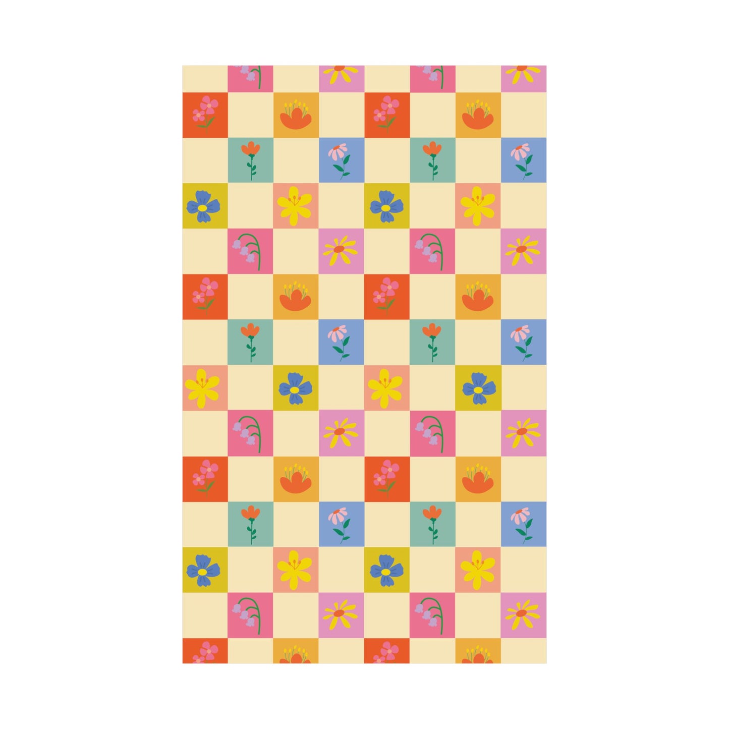 Matte Vertical Posters - Flower Pattern