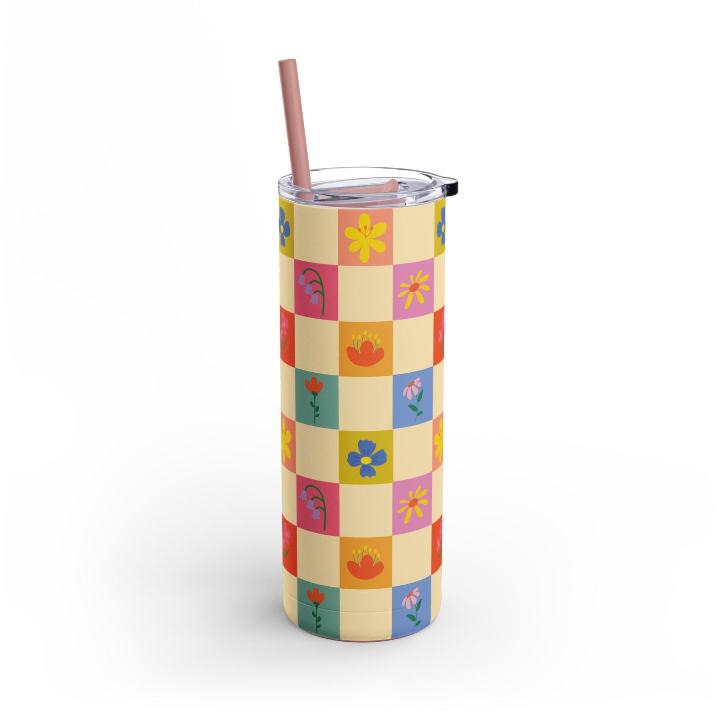 Maars Maker Skinny Matte Tumbler, 20oz - Flower Pattern