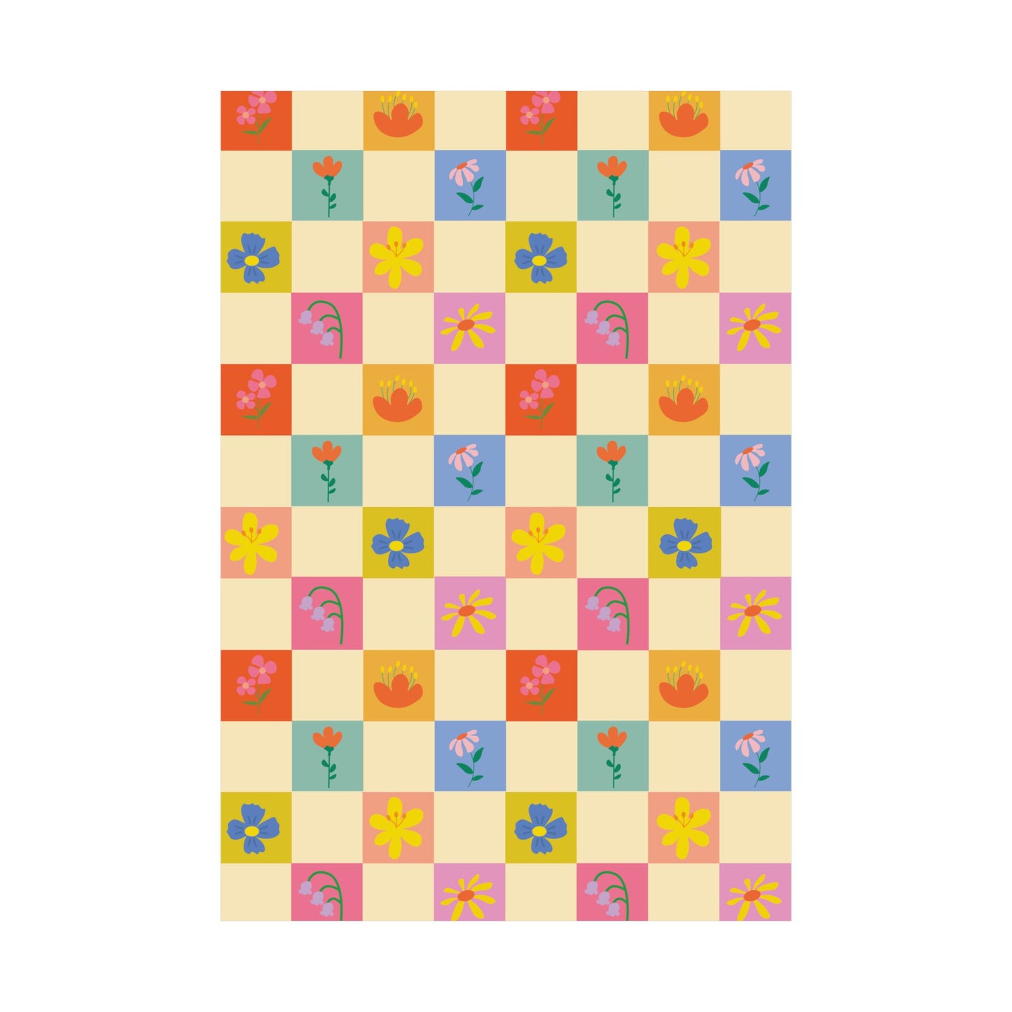 Matte Vertical Posters - Flower Pattern