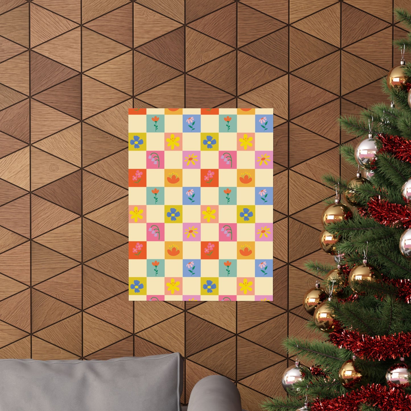 Matte Vertical Posters - Flower Pattern