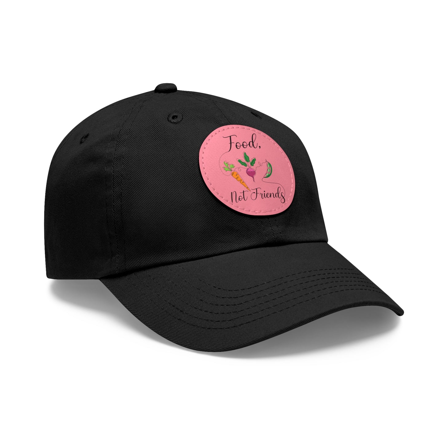 Dad Hat with Leather Patch (Round) - Vegan Design