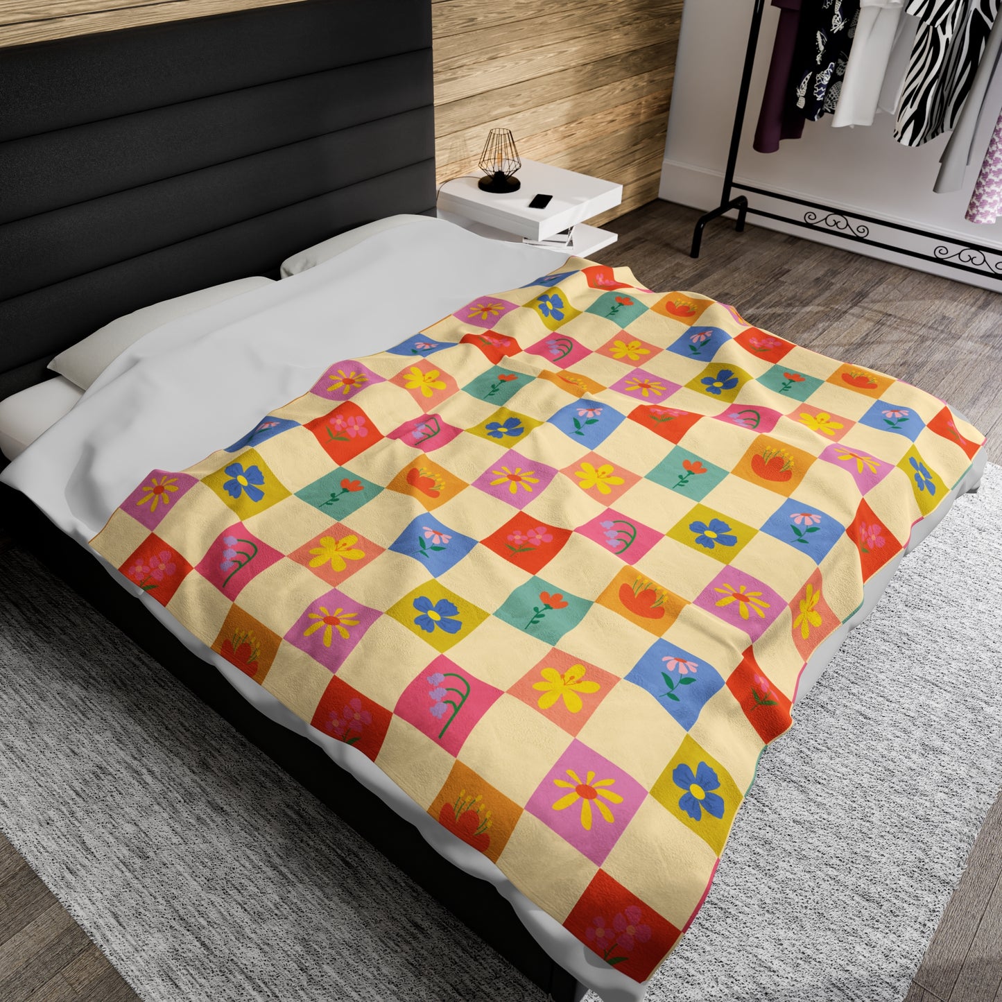 Velveteen Plush Blanket - Flower Pattern