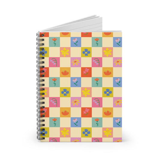Spiral Notebook - Ruled Line - Flower Pattern