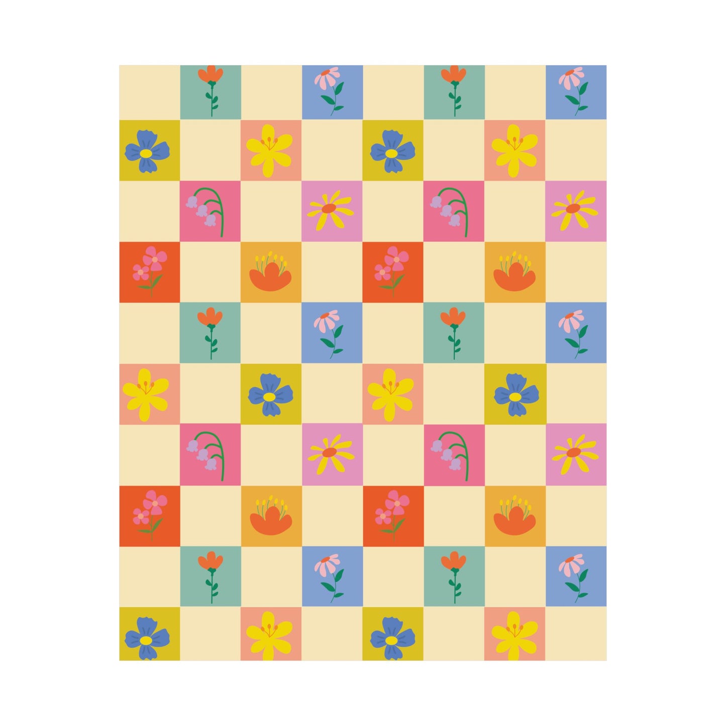 Matte Vertical Posters - Flower Pattern