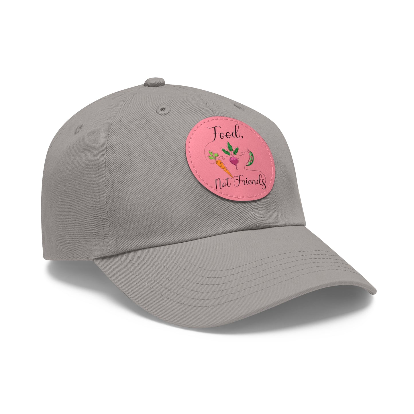 Dad Hat with Leather Patch (Round) - Vegan Design