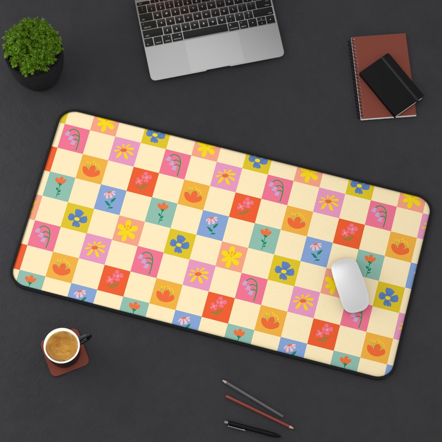 Desk Mat - Flower Pattern