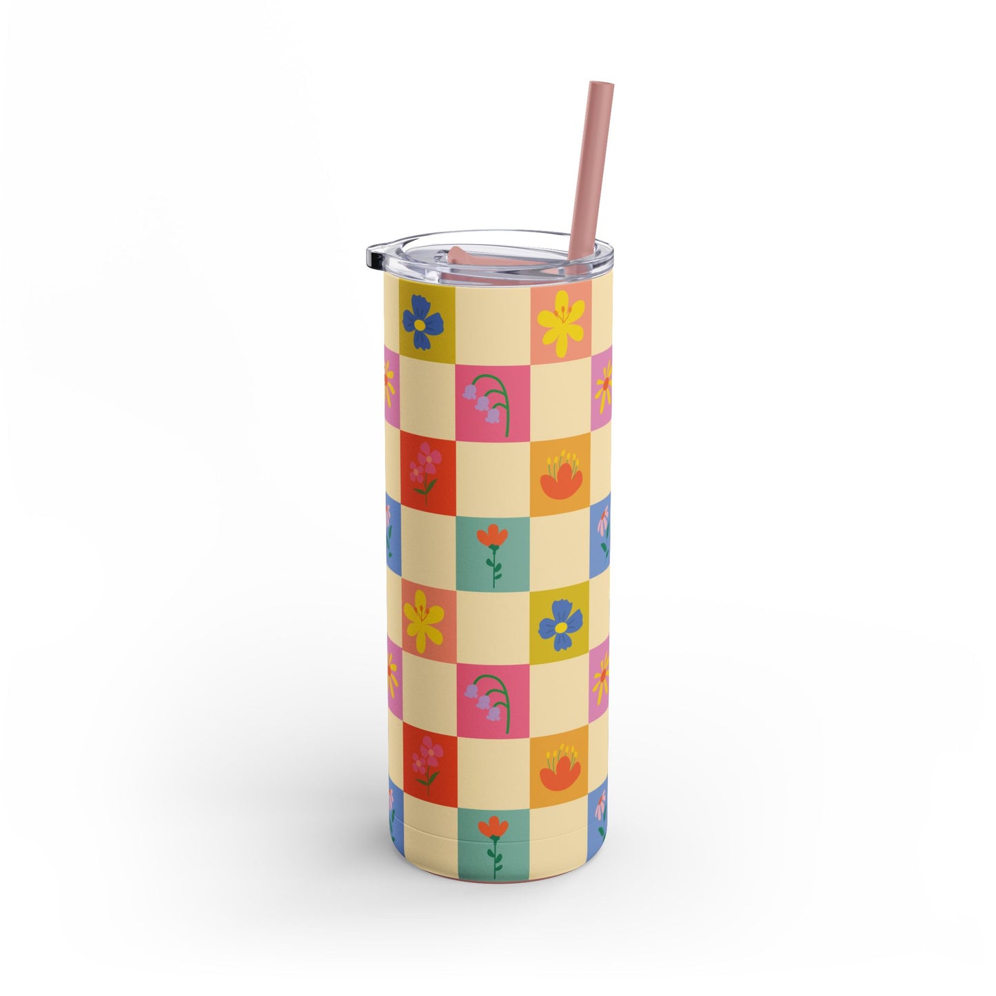 Maars Maker Skinny Matte Tumbler, 20oz - Flower Pattern