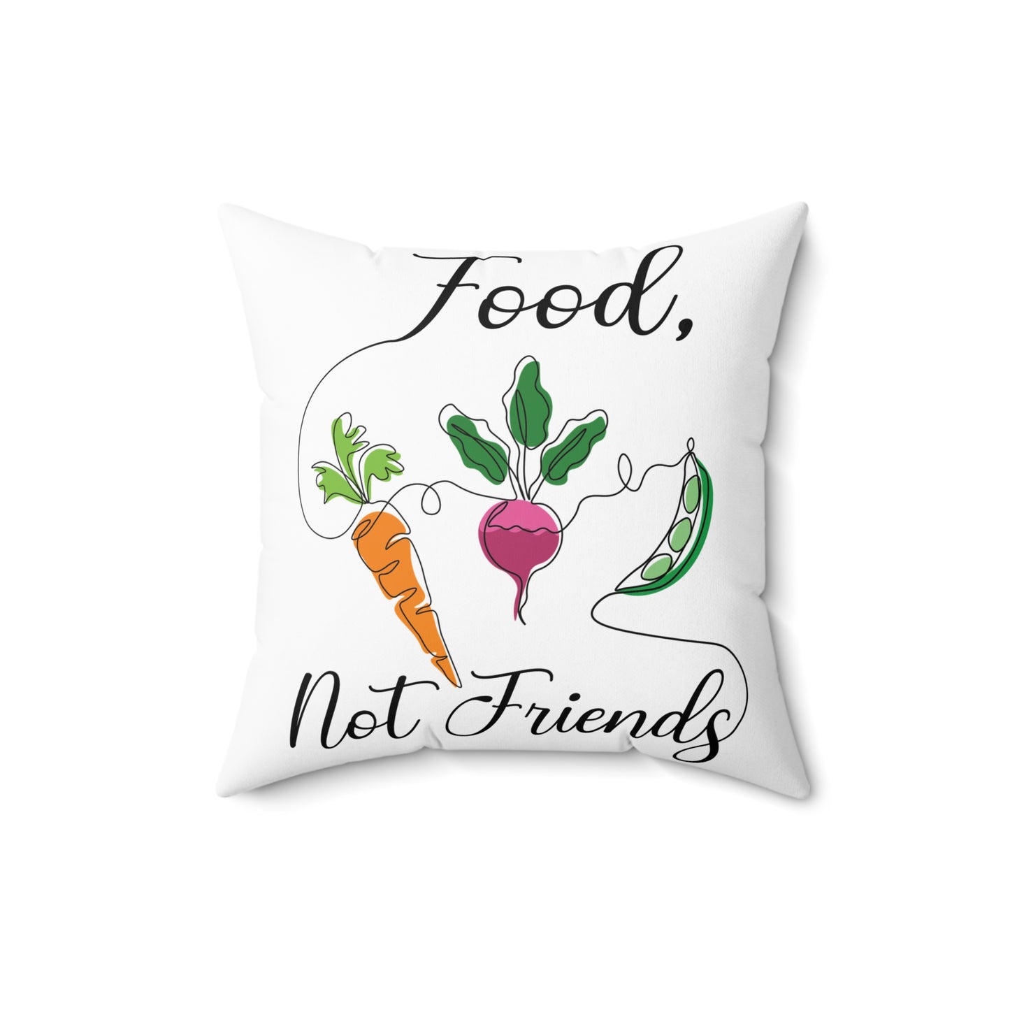 Spun Polyester Square Pillow - Vegan Design