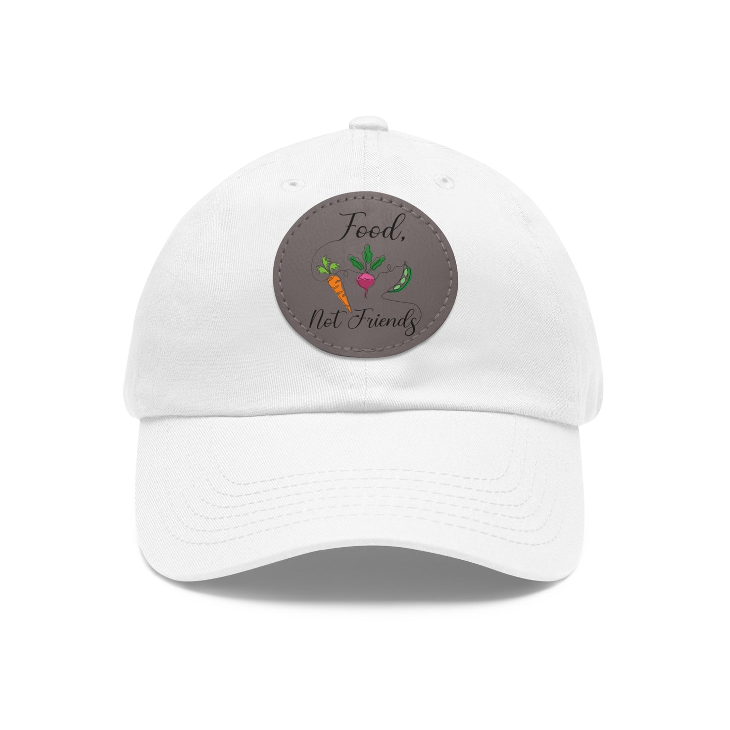 Dad Hat with Leather Patch (Round) - Vegan Design