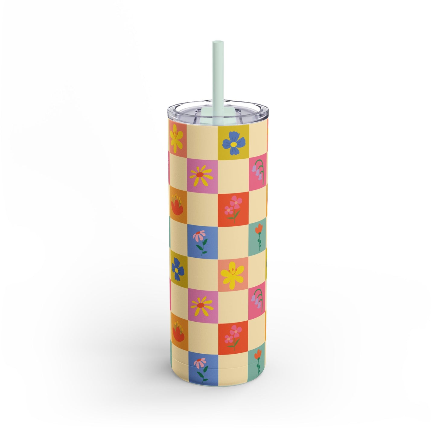 Maars Maker Skinny Matte Tumbler, 20oz - Flower Pattern