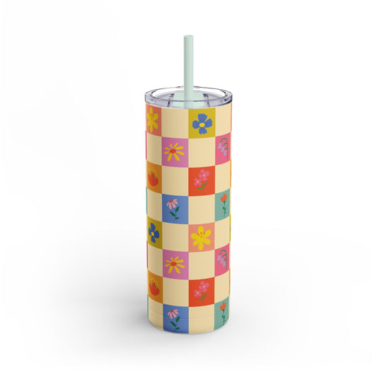 Maars Maker Skinny Matte Tumbler, 20oz - Flower Pattern