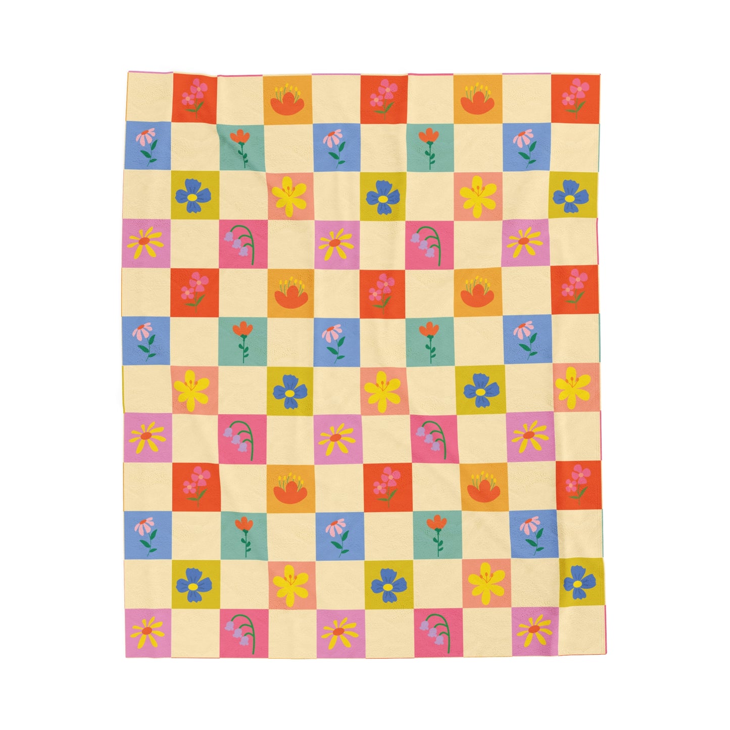 Velveteen Plush Blanket - Flower Pattern