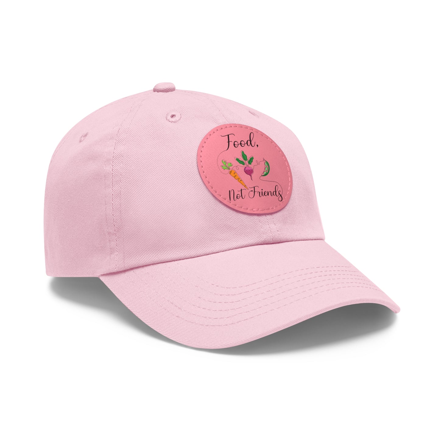 Dad Hat with Leather Patch (Round) - Vegan Design