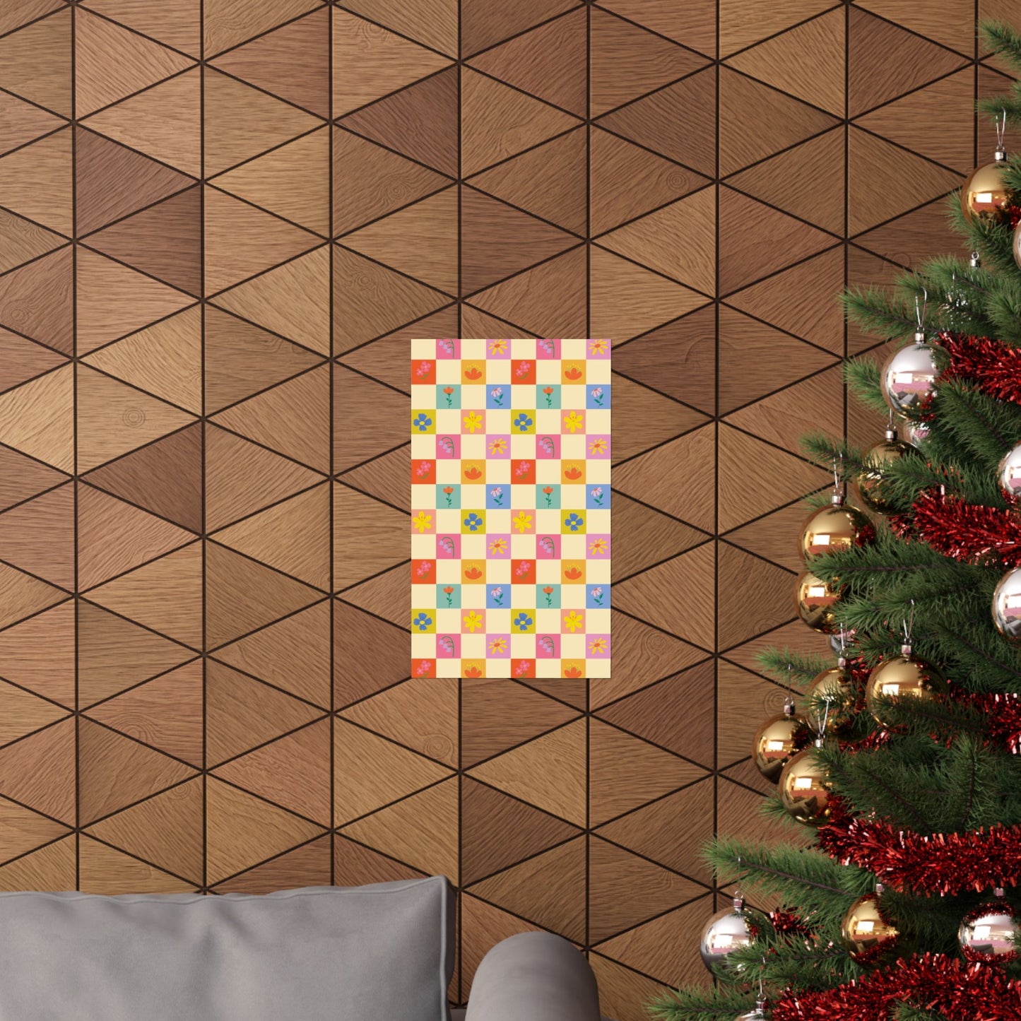 Matte Vertical Posters - Flower Pattern