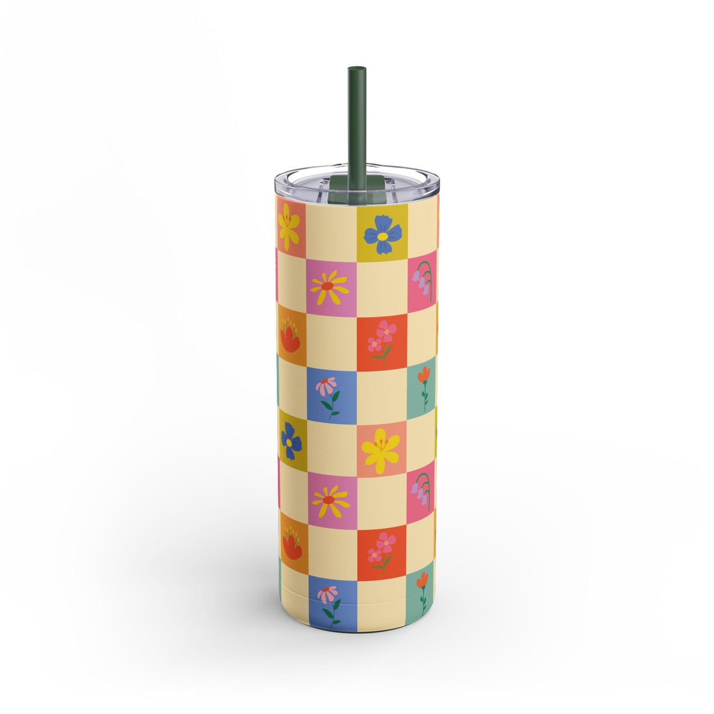 Maars Maker Skinny Matte Tumbler, 20oz - Flower Pattern