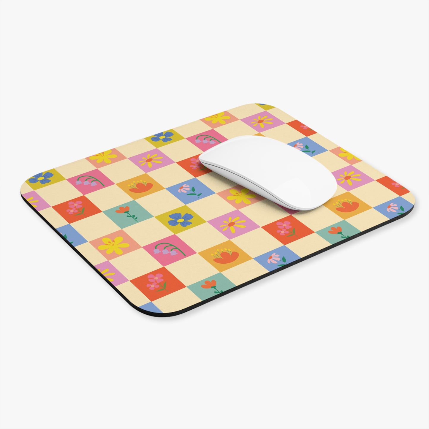 Mouse Pad (Rectangle) - Flower Pattern