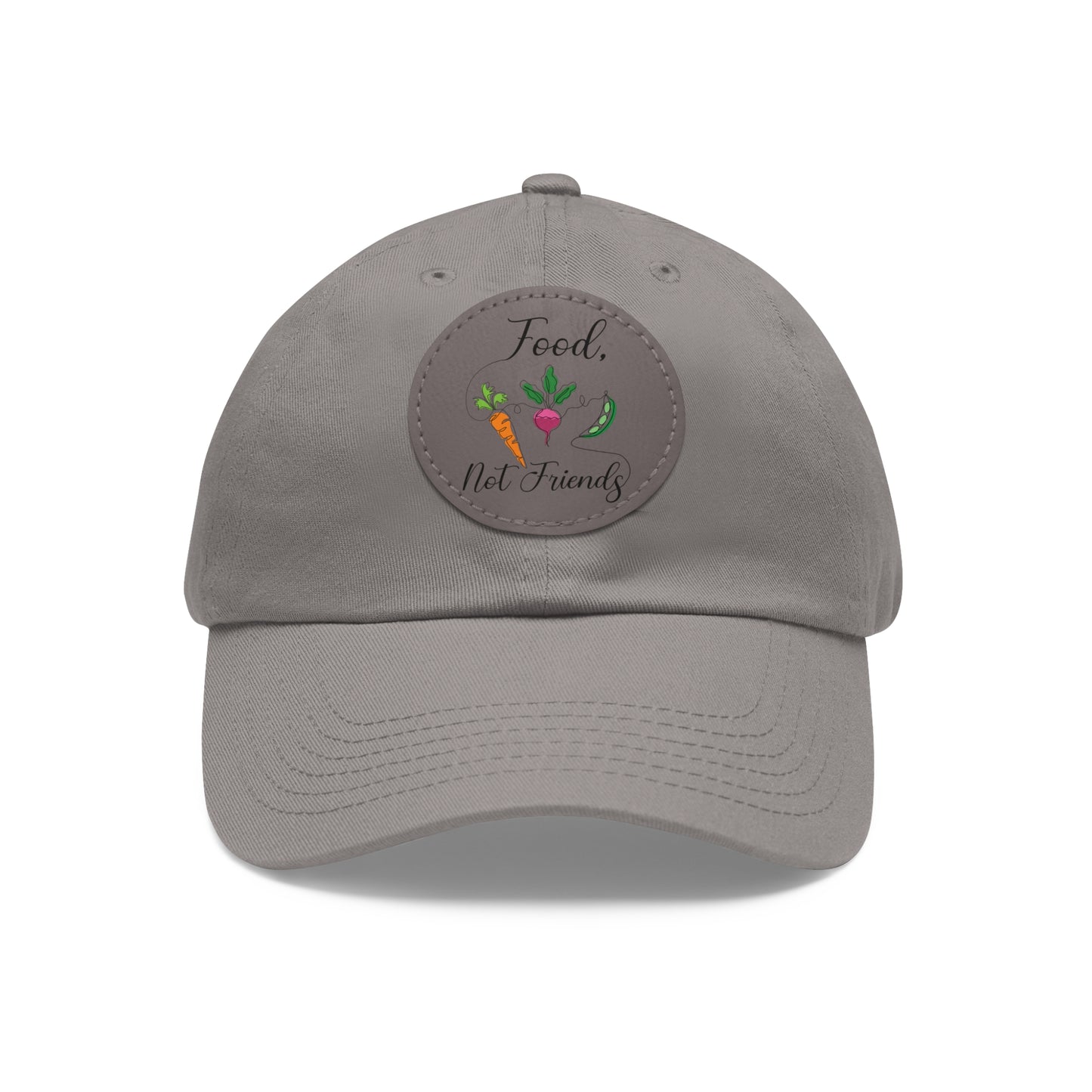 Dad Hat with Leather Patch (Round) - Vegan Design