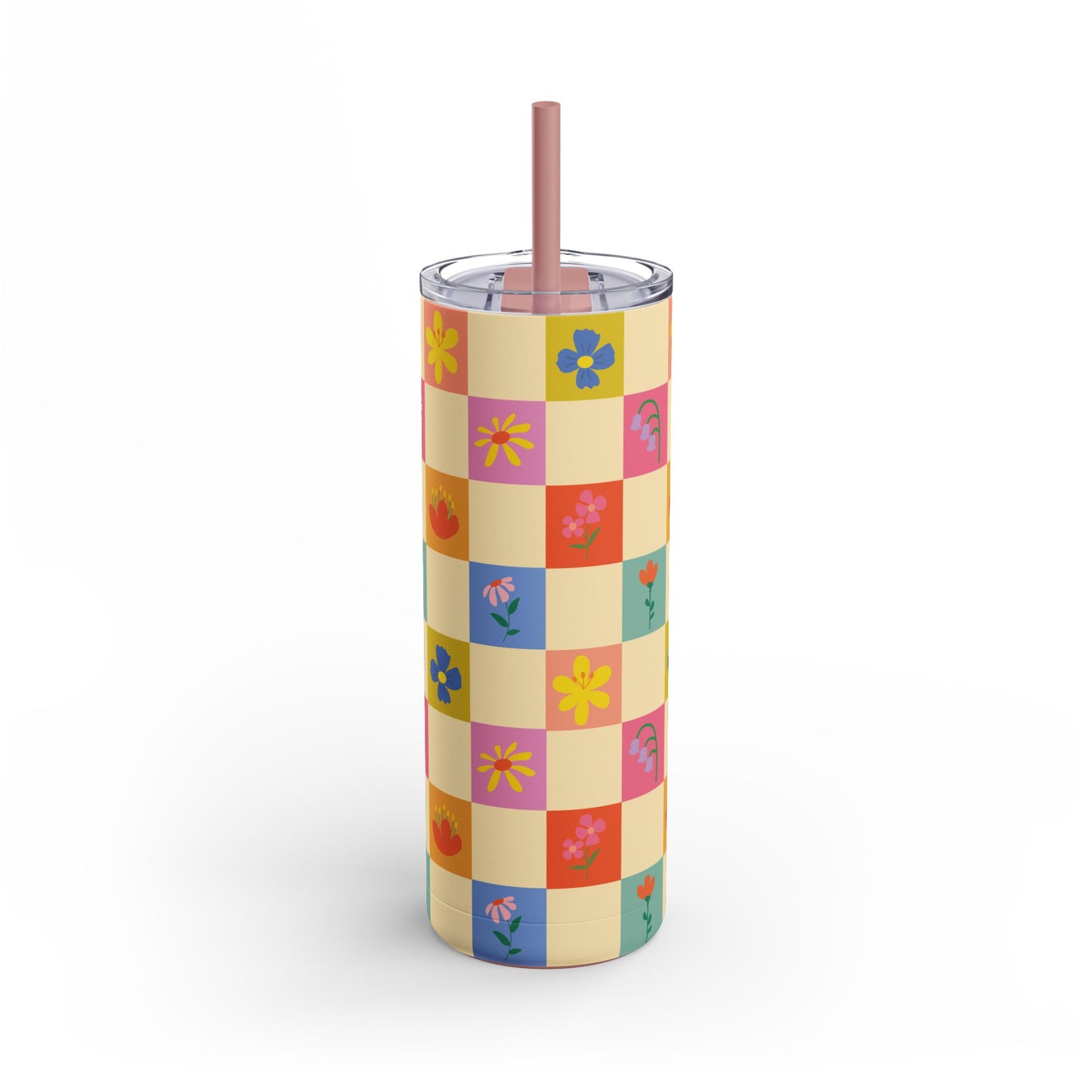Maars Maker Skinny Matte Tumbler, 20oz - Flower Pattern