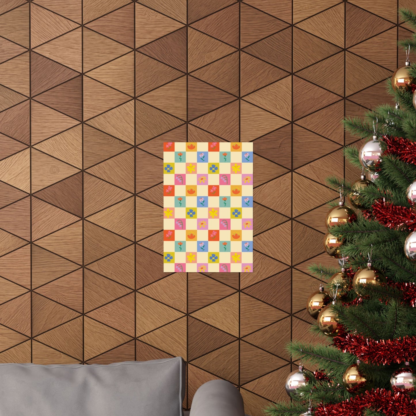 Matte Vertical Posters - Flower Pattern