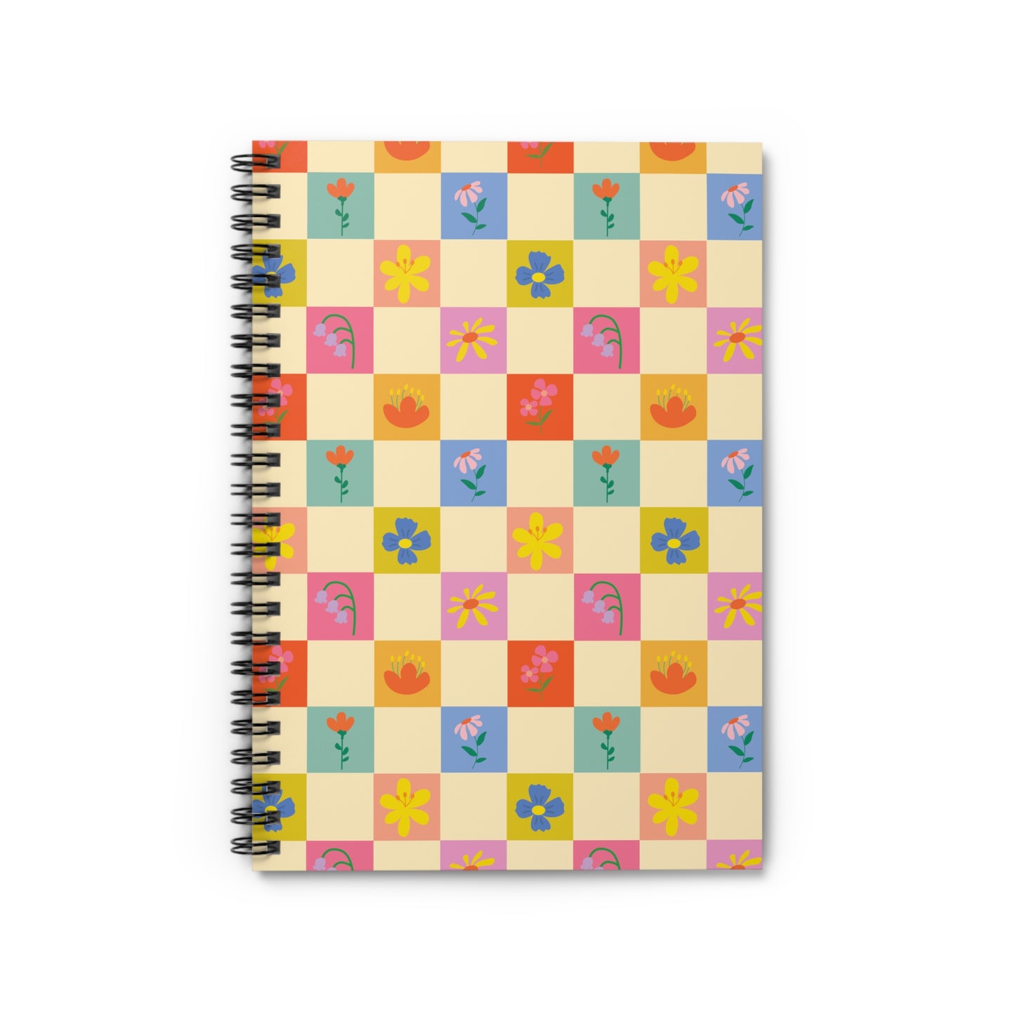 Spiral Notebook - Ruled Line - Flower Pattern