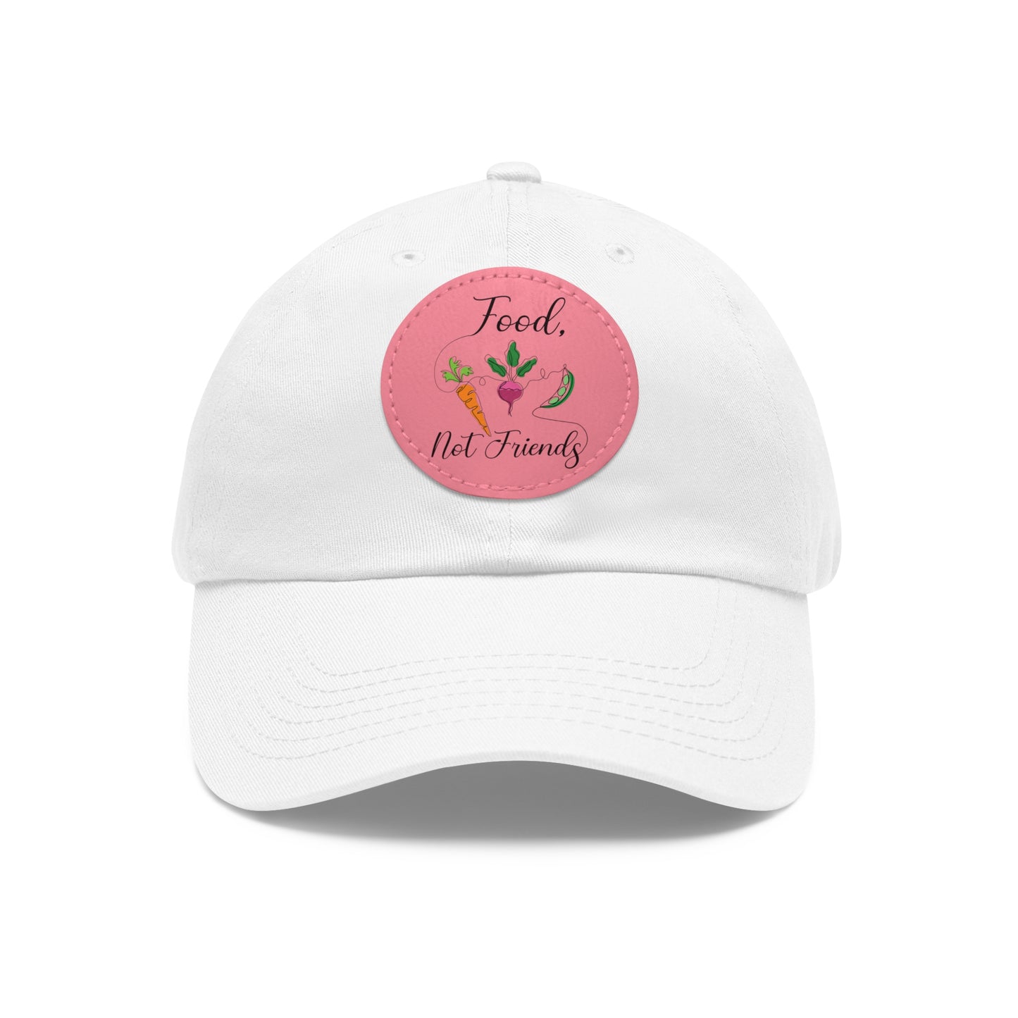 Dad Hat with Leather Patch (Round) - Vegan Design